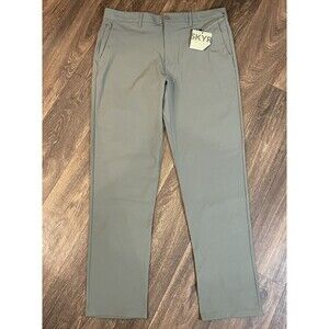 NWT SKYR Performance Pant Tricot Slim Fit Dynasty 4 Way Stretch Mens 36x32 Green